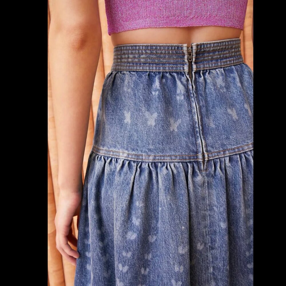 SOLD!  Ulla Johnson Denim Astrid Skirt - Picture 4 of 6